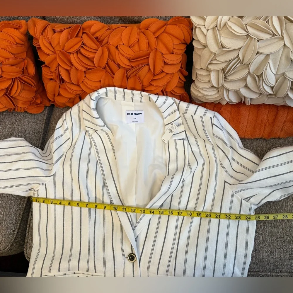 ❣️🆕Old Navy Taylor Linen-Blend Fitted Blazer & Wide-Leg Trouser Pants Suit Set❣️ - Picture 8 of 12